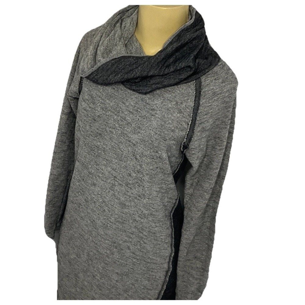 Kuhl Nova Womens S Cowl Neck Sweater Dress Ash Grey Wool Blend‎ Long Sleeve Knit